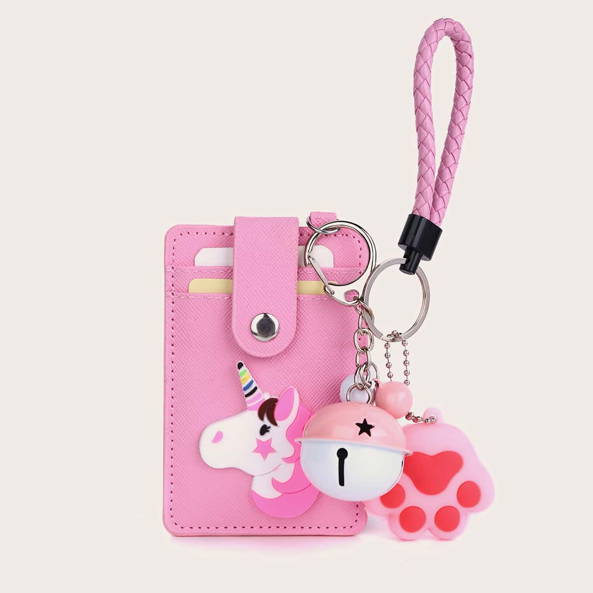 

Unicorn Card Holder & Bell Bag Charm, Pink