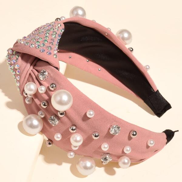 

Faux Pearl Decor Hair Hoop, Pink