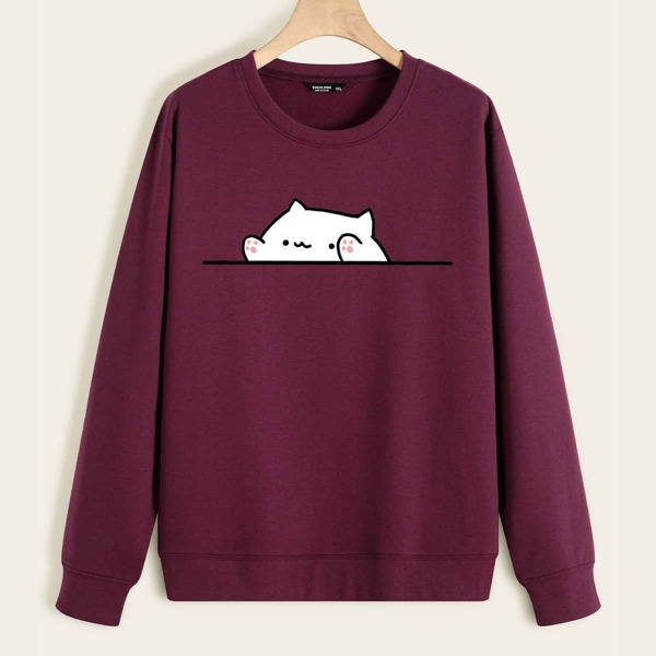 

Plus Cartoon Graphic Sweatshirt, Maroon