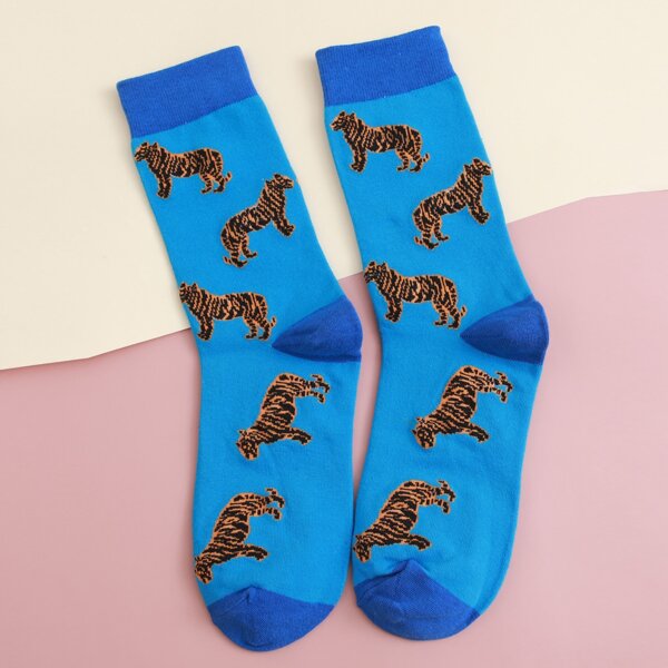 

Animal Pattern Socks, Multicolor