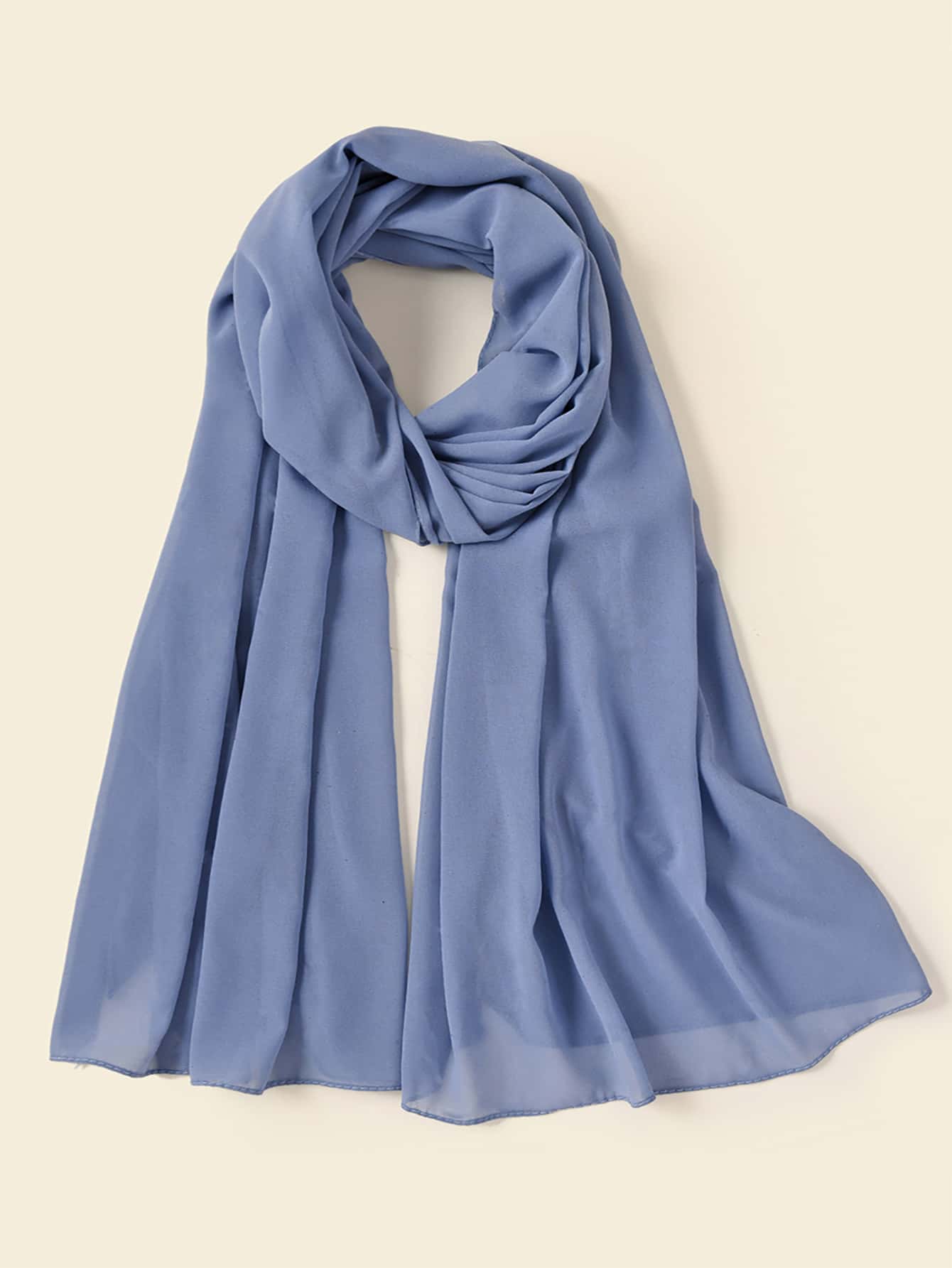 1 pieza Hiyab de unicolor para damas con perlas falsas de gasa, suave, adecuado para uso diario y estilo, accesorios de abrigo para otoño e invierno