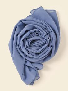 1 pieza Hiyab de unicolor para damas con perlas falsas de gasa, suave, adecuado para uso diario y estilo, accesorios de abrigo para otoño e invierno