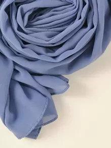 1 pieza Hiyab de unicolor para damas con perlas falsas de gasa, suave, adecuado para uso diario y estilo, accesorios de abrigo para otoño e invierno