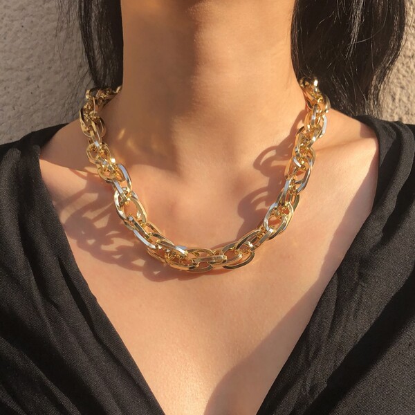 

Metal Chain Necklace, Gold