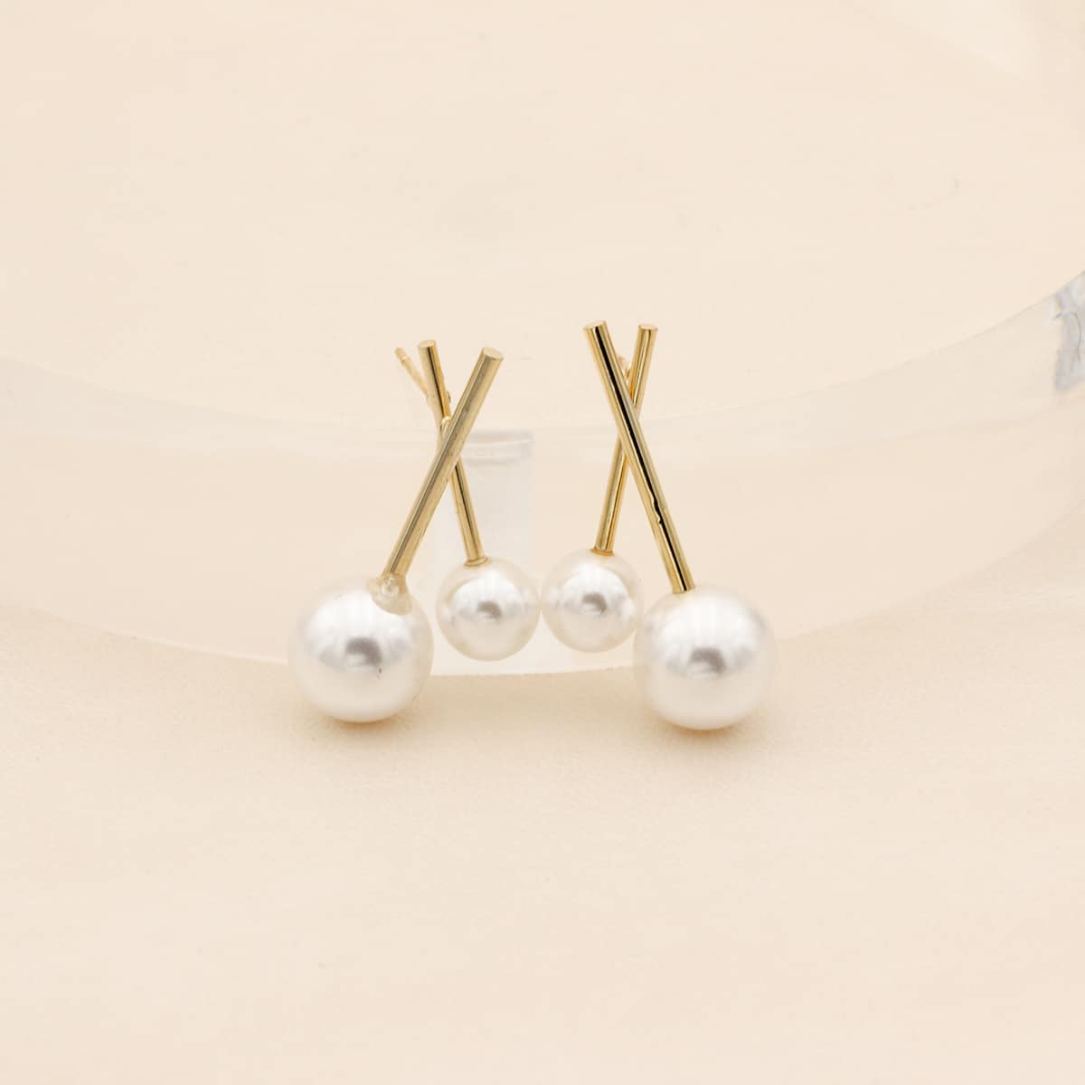 

Faux Pearl Drop Earrings, White