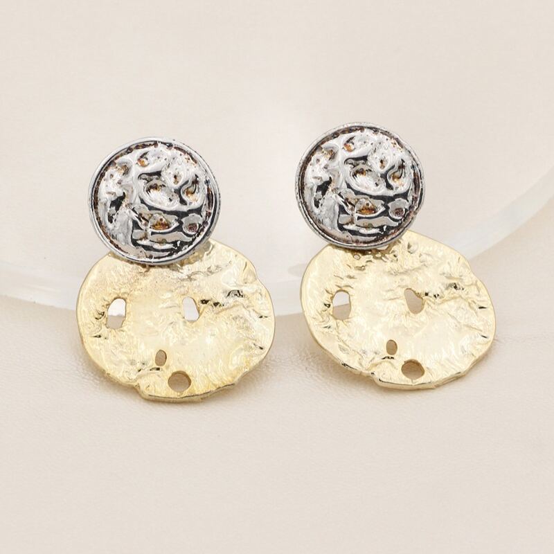 

Colorblock Coin Drop Earrings, Multicolor
