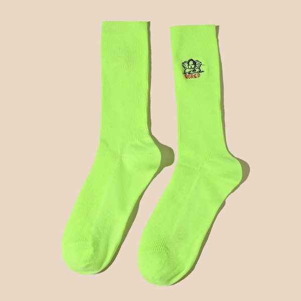 

Angel Embroidery Socks, Yellow