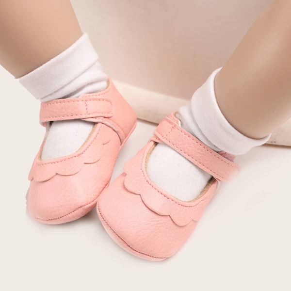 

Мэри-Джейнс с фестонами Одноцветный Балетки для малышей, Розовые