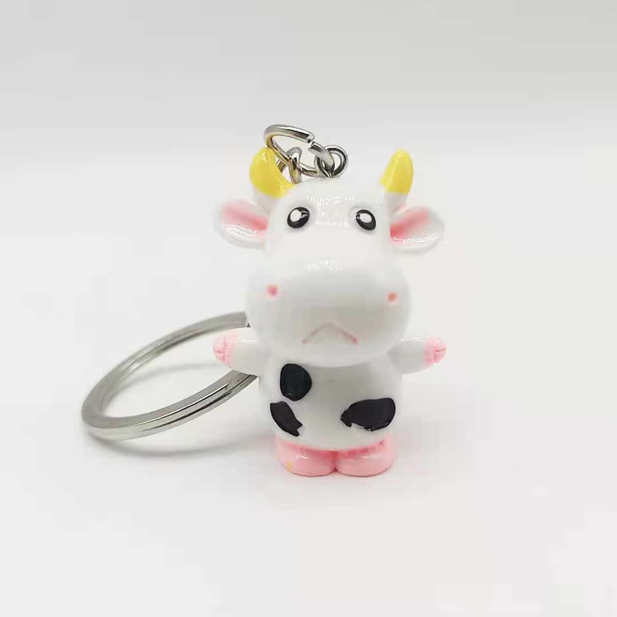 

Cartoon Cow Keychain, Multicolor