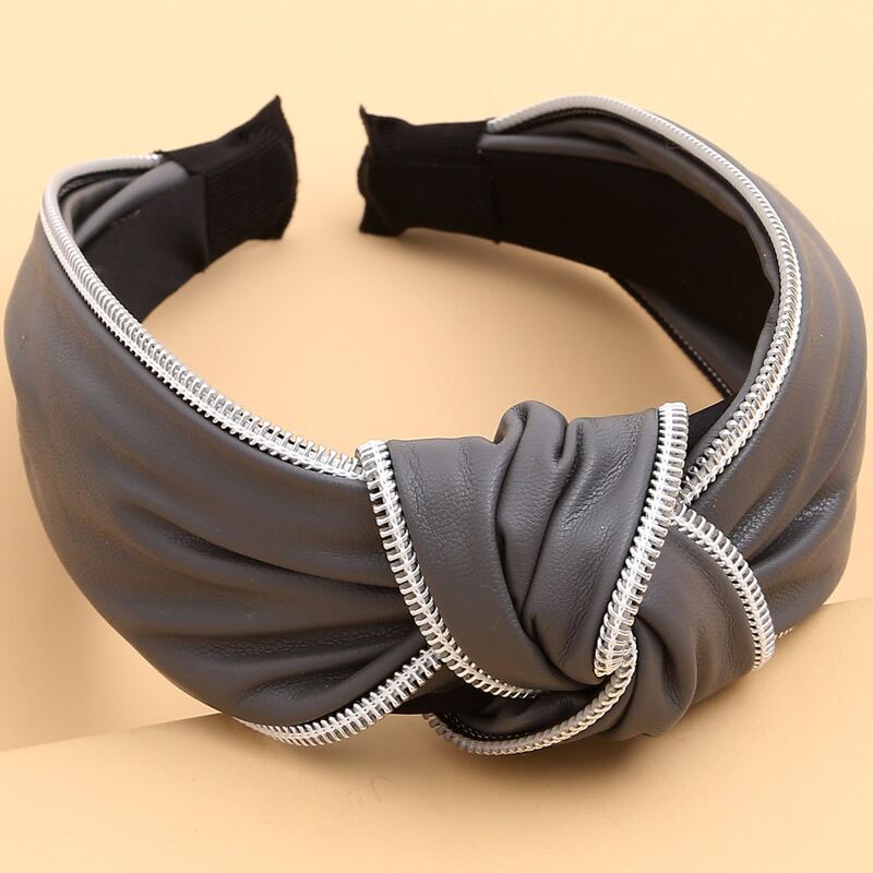

Knot Decor PU Hair Hoop, Grey