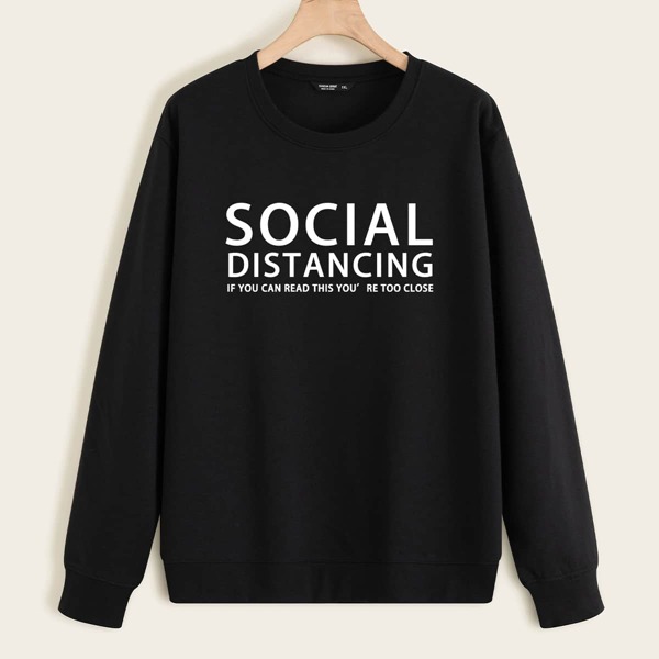 

Plus Slogan Graphic Sweatshirt, Black