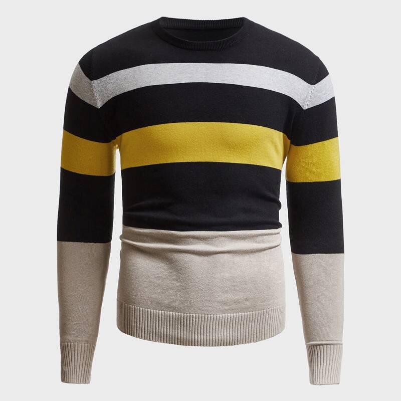 

Men Color Block Crew Neck Sweater, Multicolor