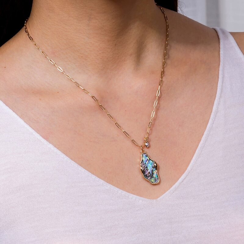 

Asymmetrical Charm Chain Necklace, Gold