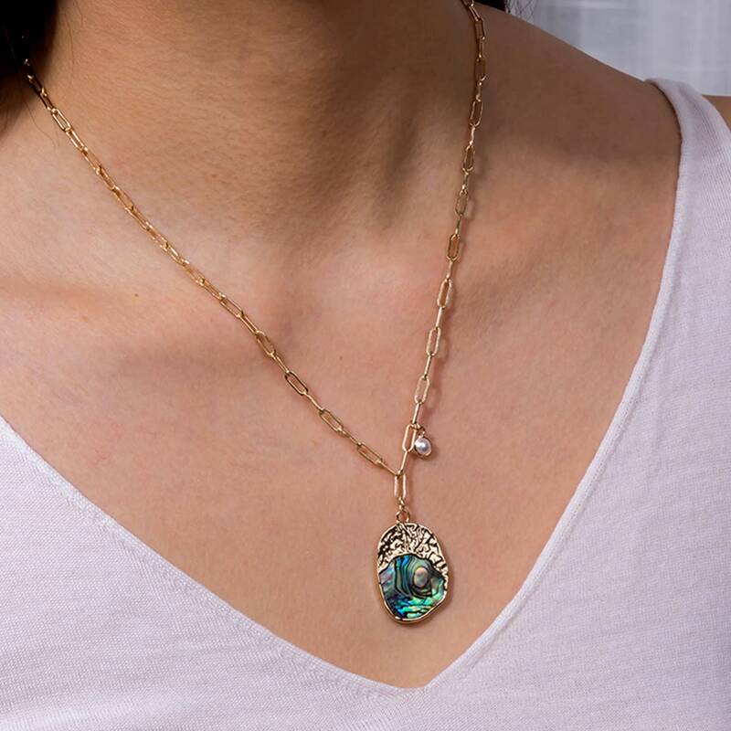 

Asymmetrical Disc Chain Necklace, Gold