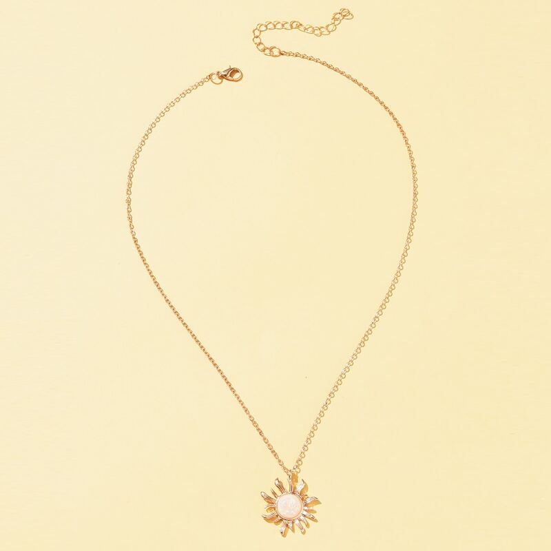 

Gemstone Pendant Chain Necklace, Gold