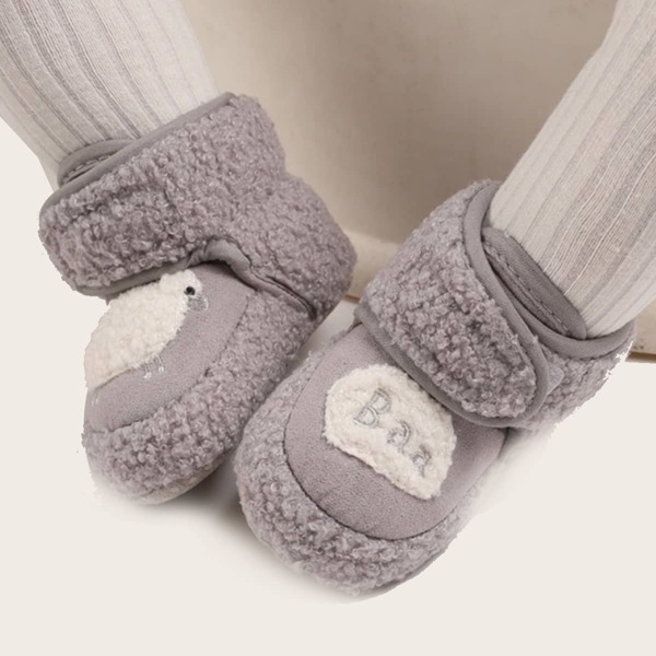 

Baby Boy Sheep Pattern Warm Ankle Boots, Grey