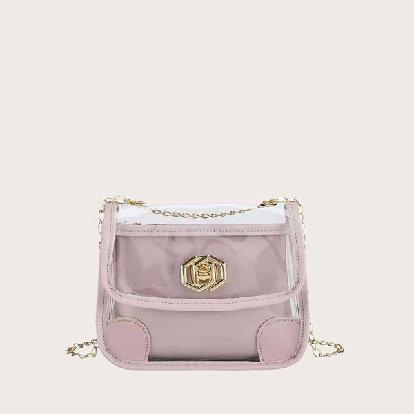 

2 In 1 Chain Shoulder Bag, Dusty pink