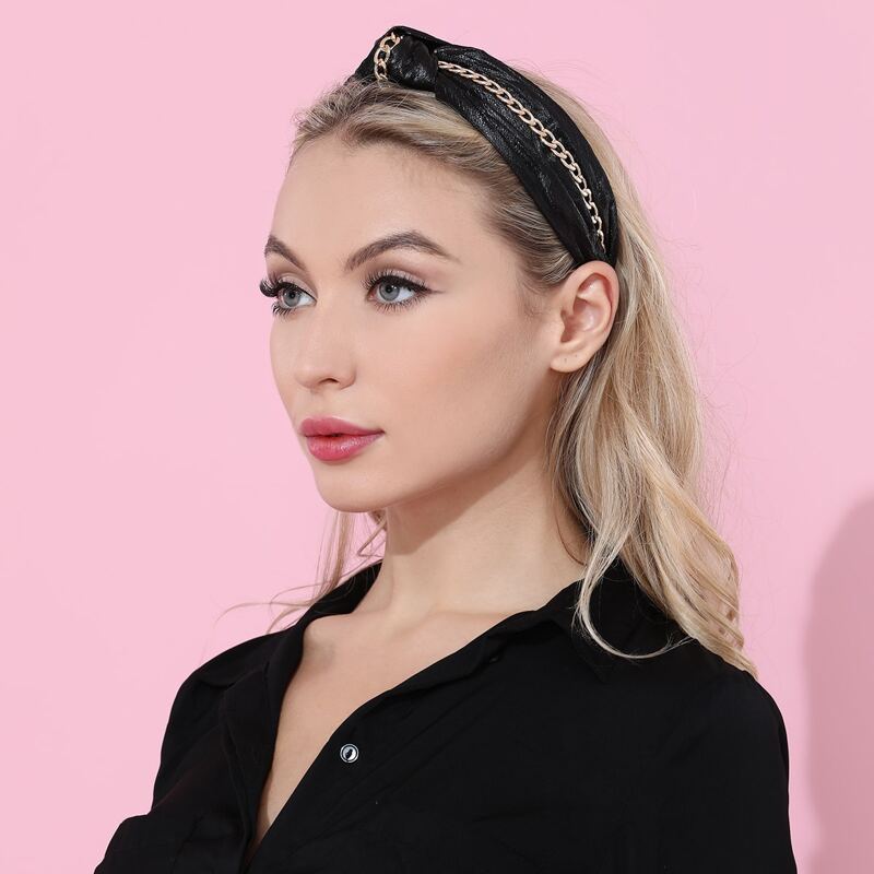 

Chain Decor Hair Hoop, Black