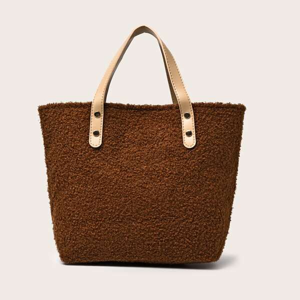 

Two Tone Tote Bag, Brown