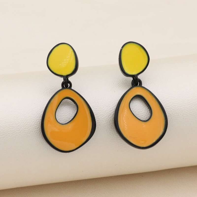 

Colorblock Geo Drop Earrings, Multicolor