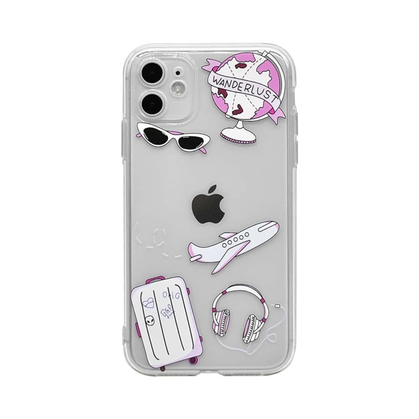 

Travel Suitcase & Plane Clear iPhone Case