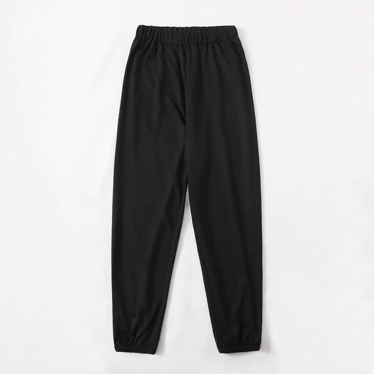 

Sun & Moon Graphic Pocket Joggers, Black