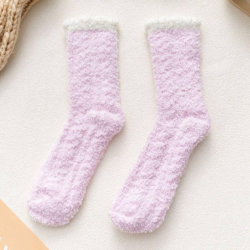

Solid Fuzzy Socks, Lilac purple
