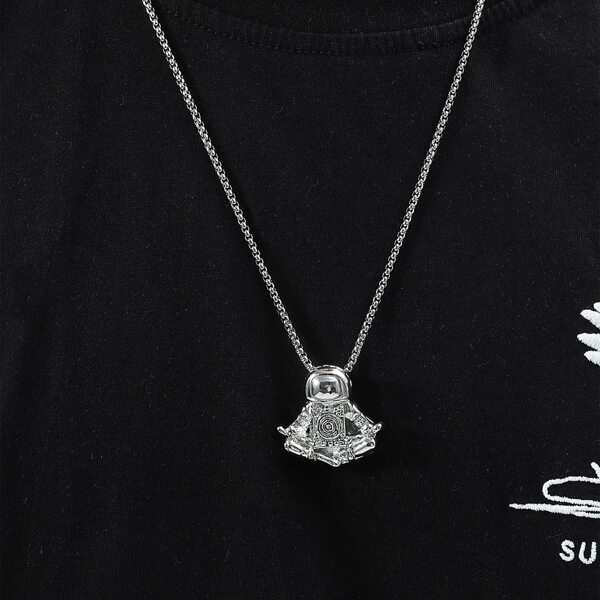 

Men Astronaut Charm Necklace, Silver
