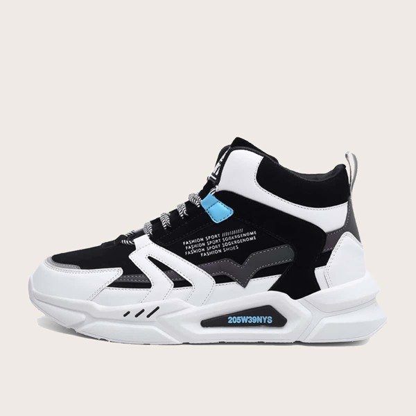 

Men Letter Graphic High Top Sneakers, Black