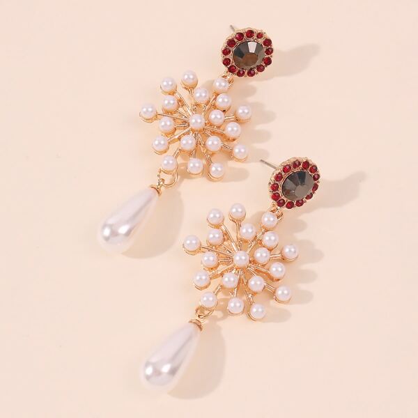 

Faux Pearl Drop Earrings, White