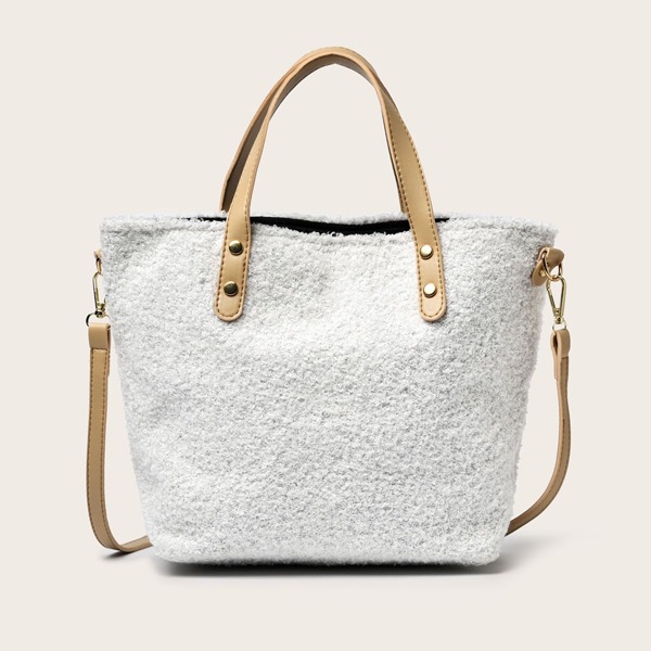 

Two Tone Tote Bag, White