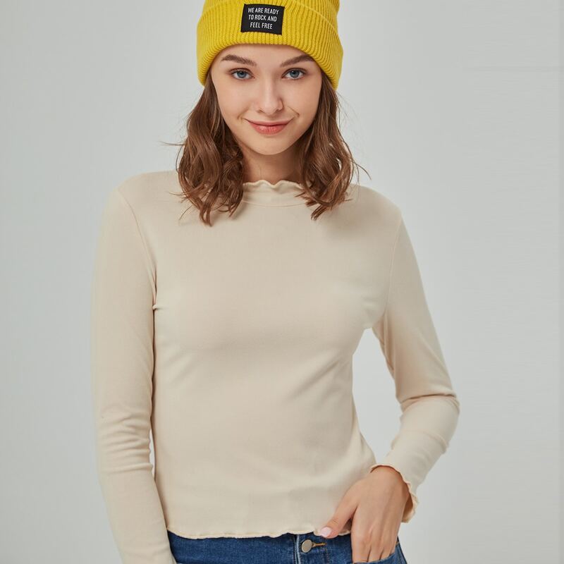 

Lettuce Edge Solid Tee, Apricot