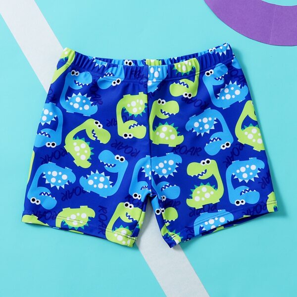 

Toddler Boys Cartoon Dinosaur Print Swim Shorts, Multicolor