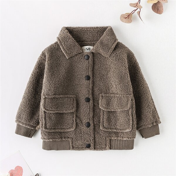 

Toddler Boys Flap Pocket Teddy Jacket, Multicolor