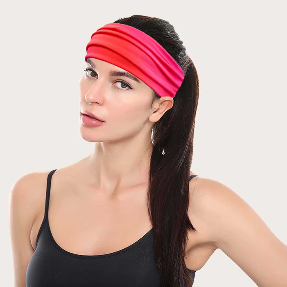 

Color Block Headband, Hot pink