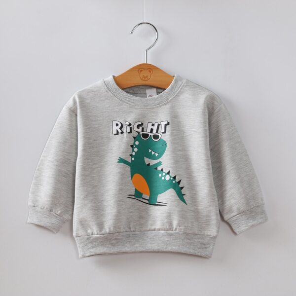 

Toddler Boys Letter & Cartoon Graphic Sweatshirt, Light grey