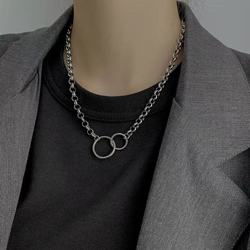 

Ring Chain Necklace, Silver