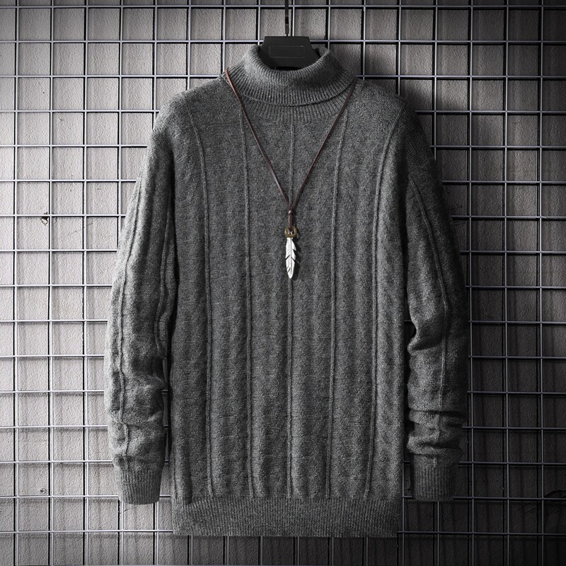 

Guys Turtle Neck Solid Sweater, Dark grey