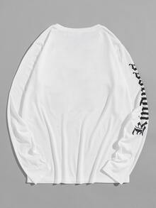 Manfinity Men Spaceman And Letter Graphic Tee - White - View 2