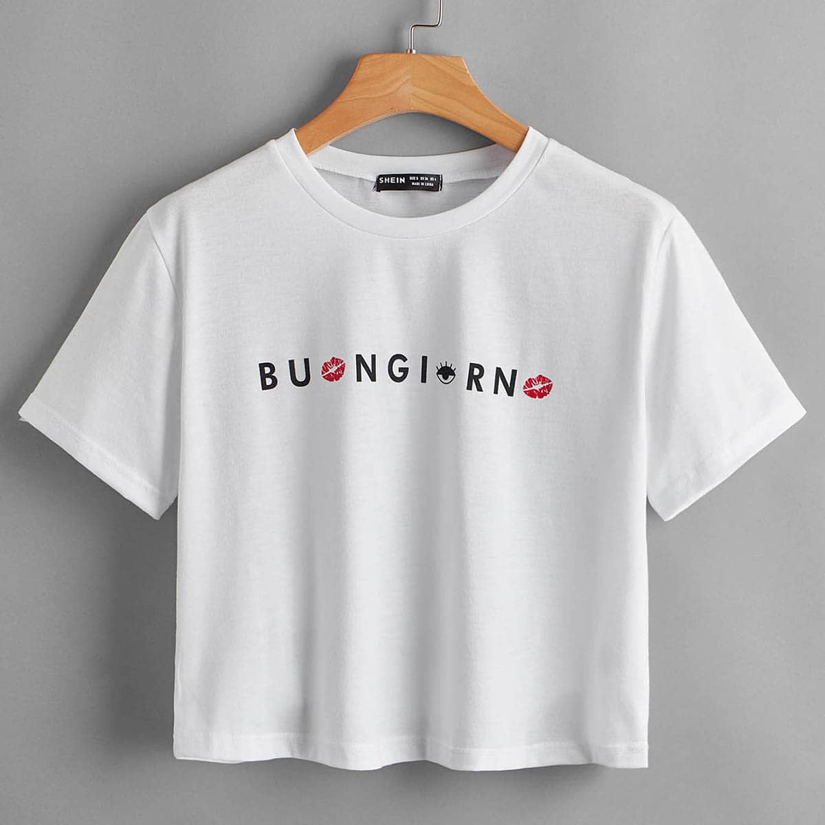 

Letter Graphic Crop Tee, White