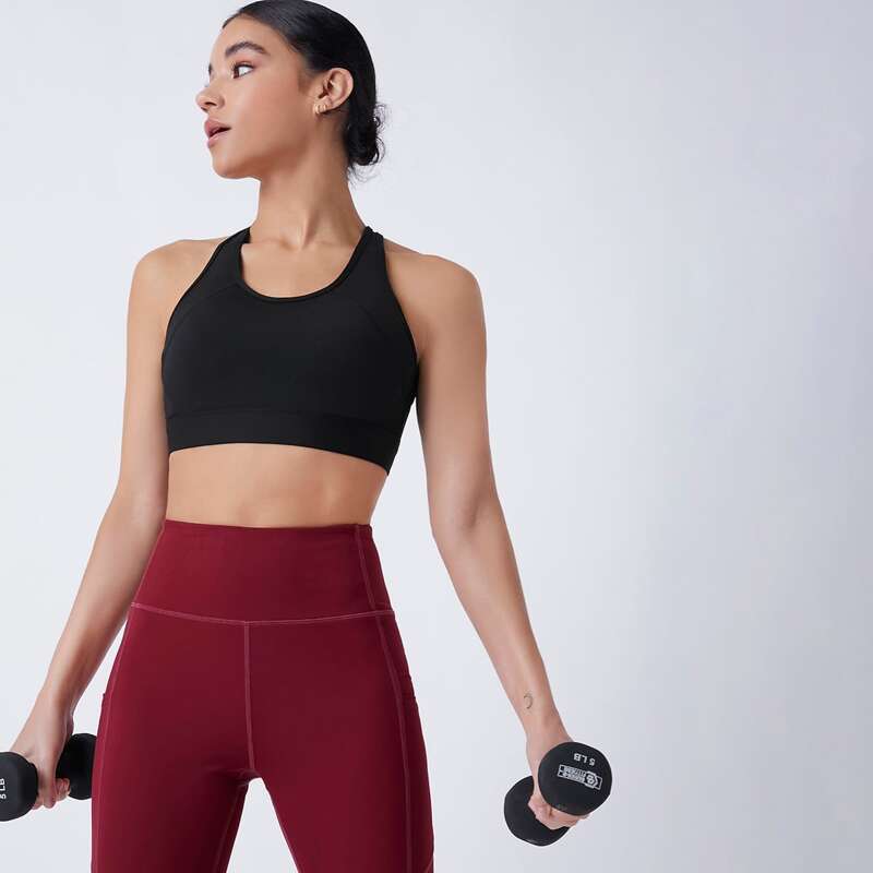 

Criss Cross Sports Bra - High Support, Black