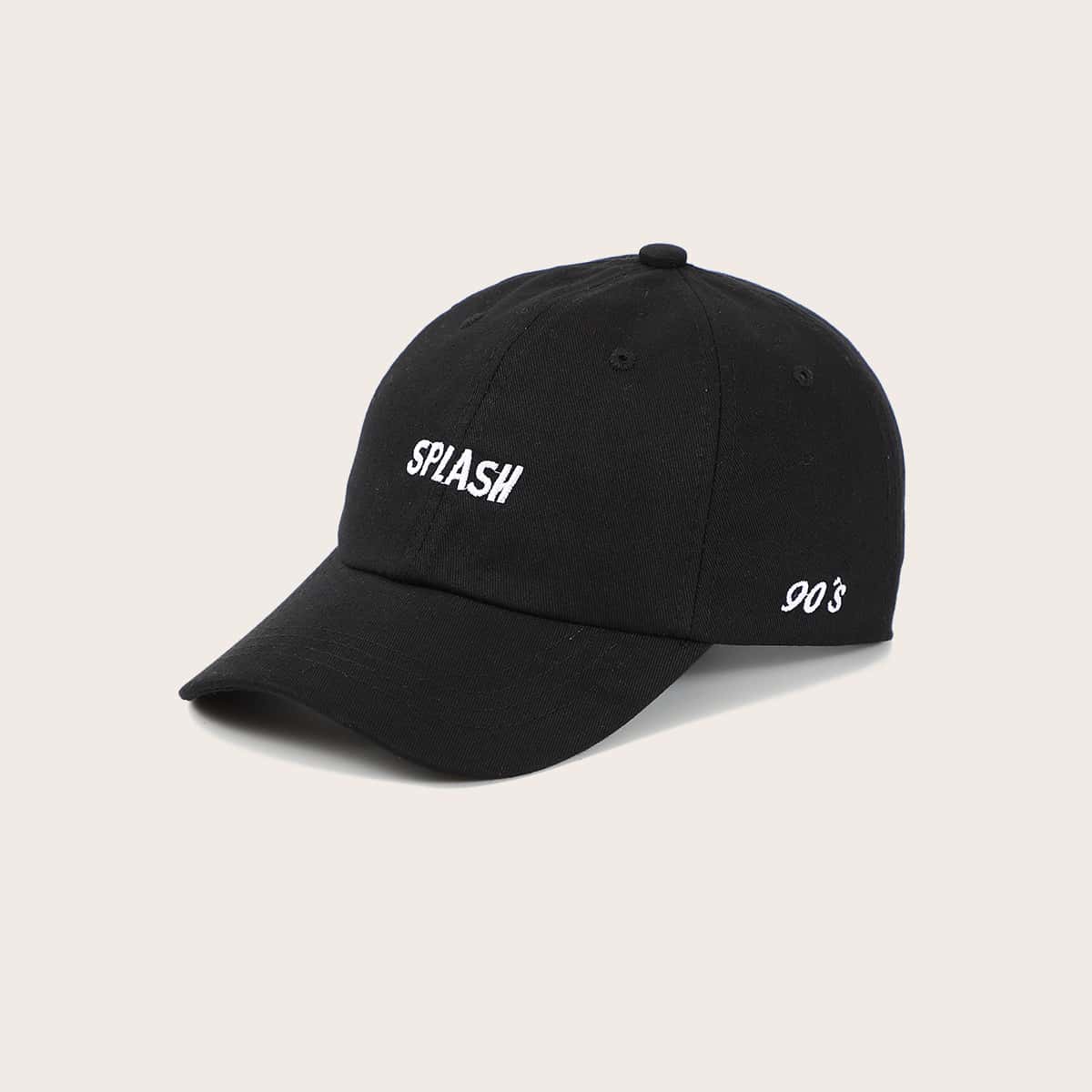 

Letter Embroidery Baseball Cap, Black