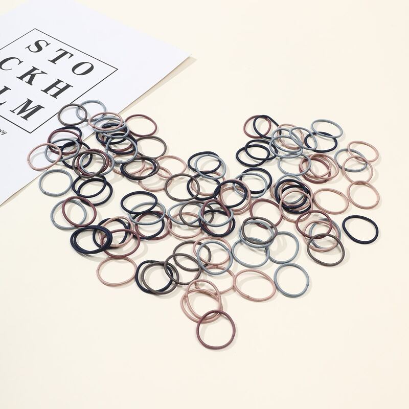 

50pcs Random Solid Hair Tie, Multicolor