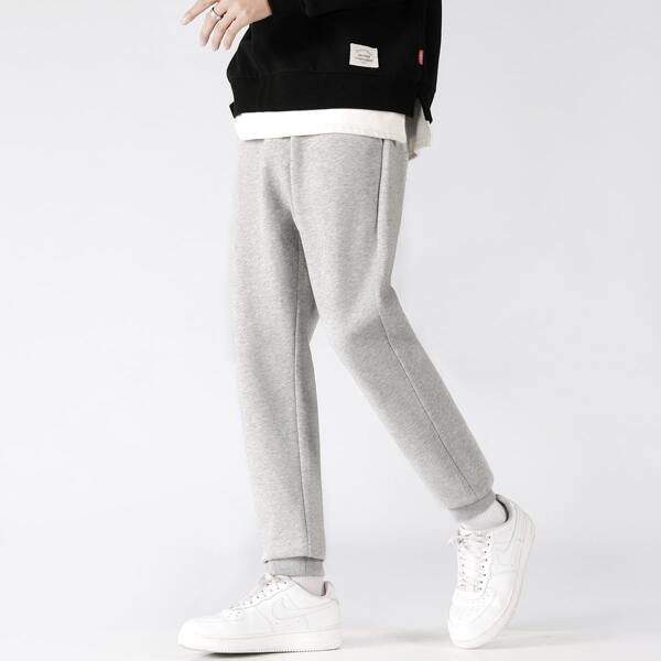 

Men Solid Sweatpants, Light grey