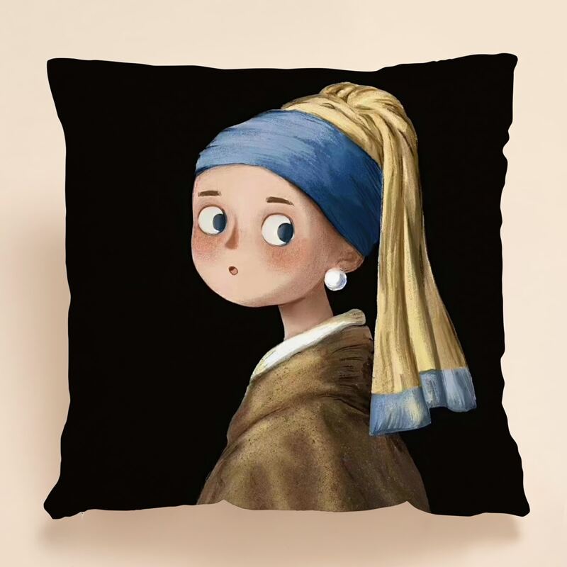

Cartoon Figure Cushion Cover Without Filler, Multicolor
