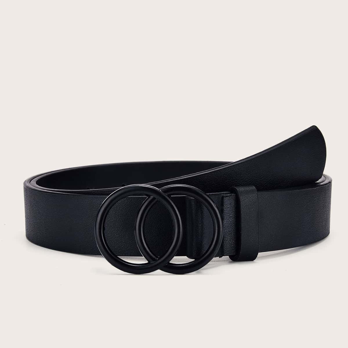 

Double Ring Buckle Belt, Black