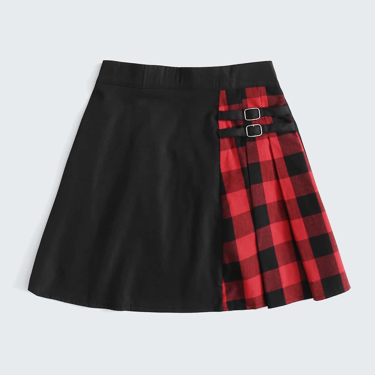 

Contrast Gingham Mini Skirt, Multicolor