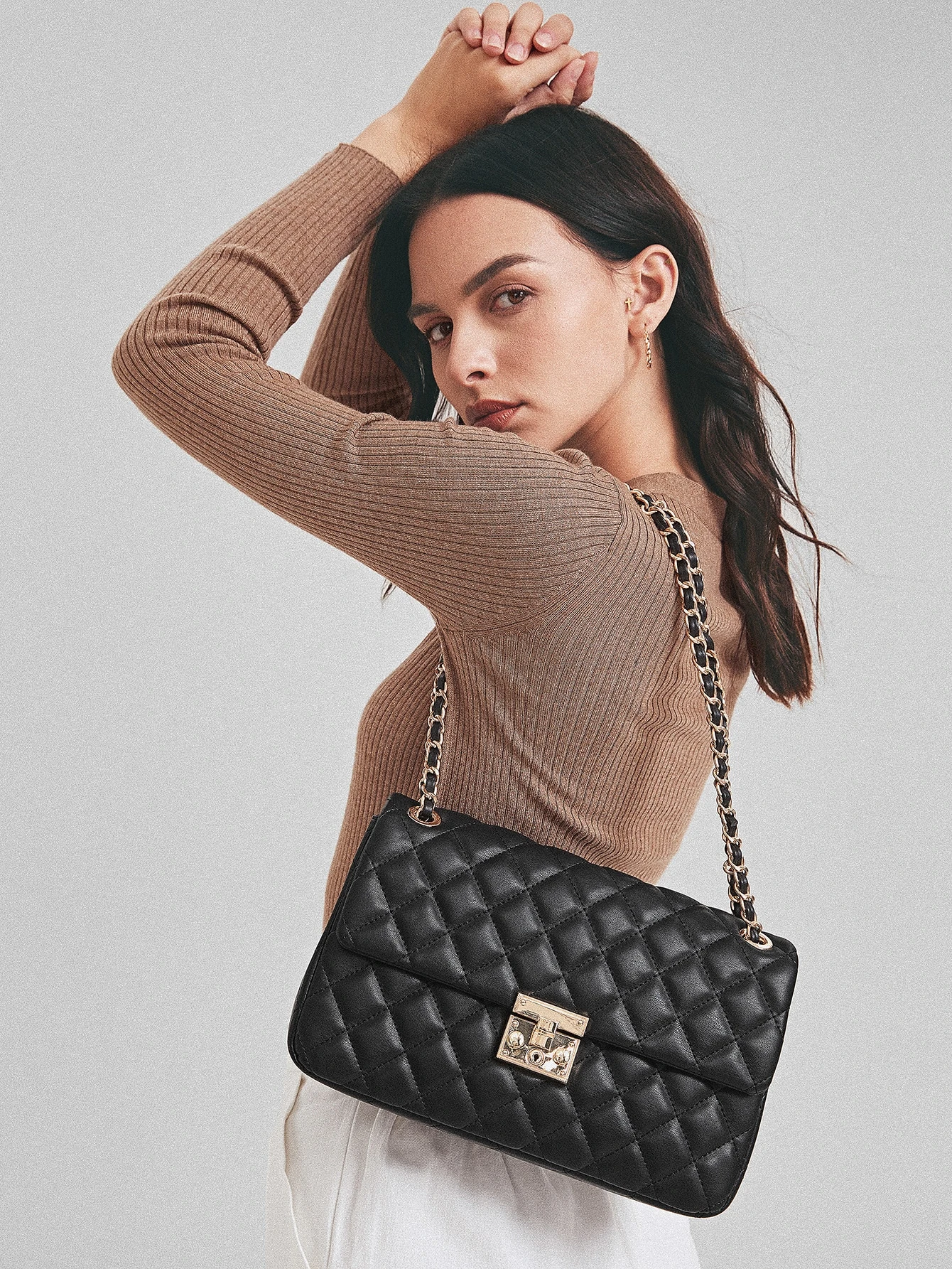 Black clutch bag shein Clearance