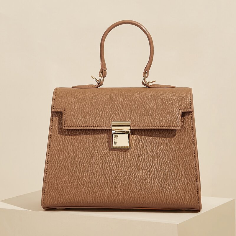 

Metal Decor Satchel Bag, Brown