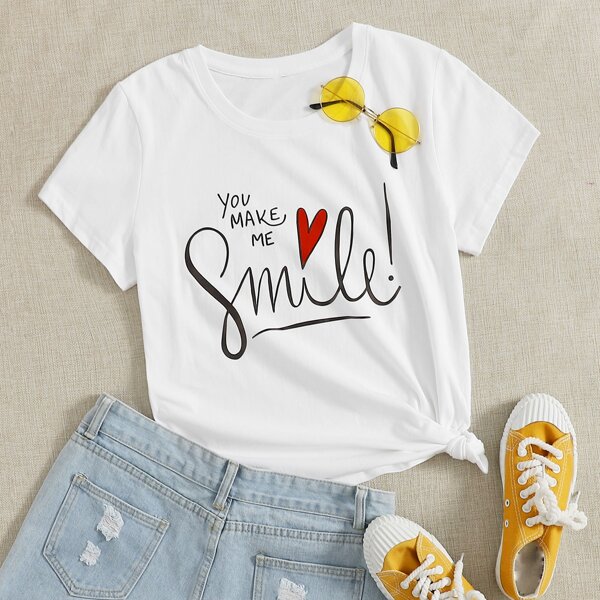 

Heart & Slogan Graphic Tee, White